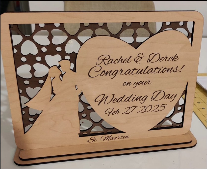 Wedding Keepsake: Custom engraved memorial plaque